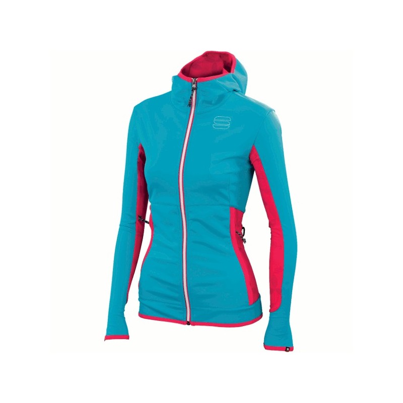 женская разминочная куртка Sportful Rythmo W бирюзовая с красными вставками женская разминочная куртка Sportful Rythmo W бирюзовая с красными вставками
